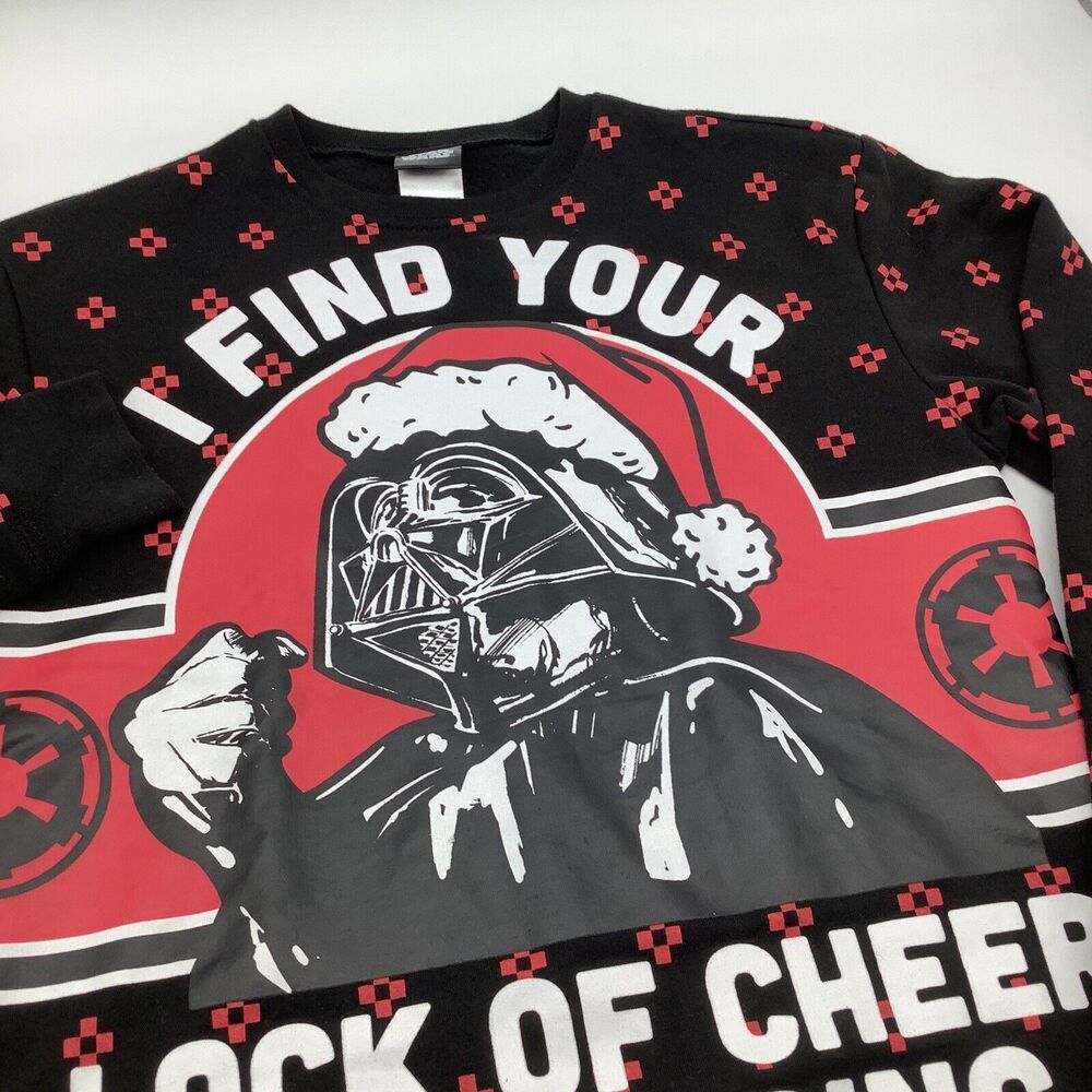 Star Wars Mens Long Sleeve Darth Vader Christmas Sweater Size Small